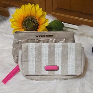 Victoria's Secret Tan and Pink Women's Clutch Bag Bundle